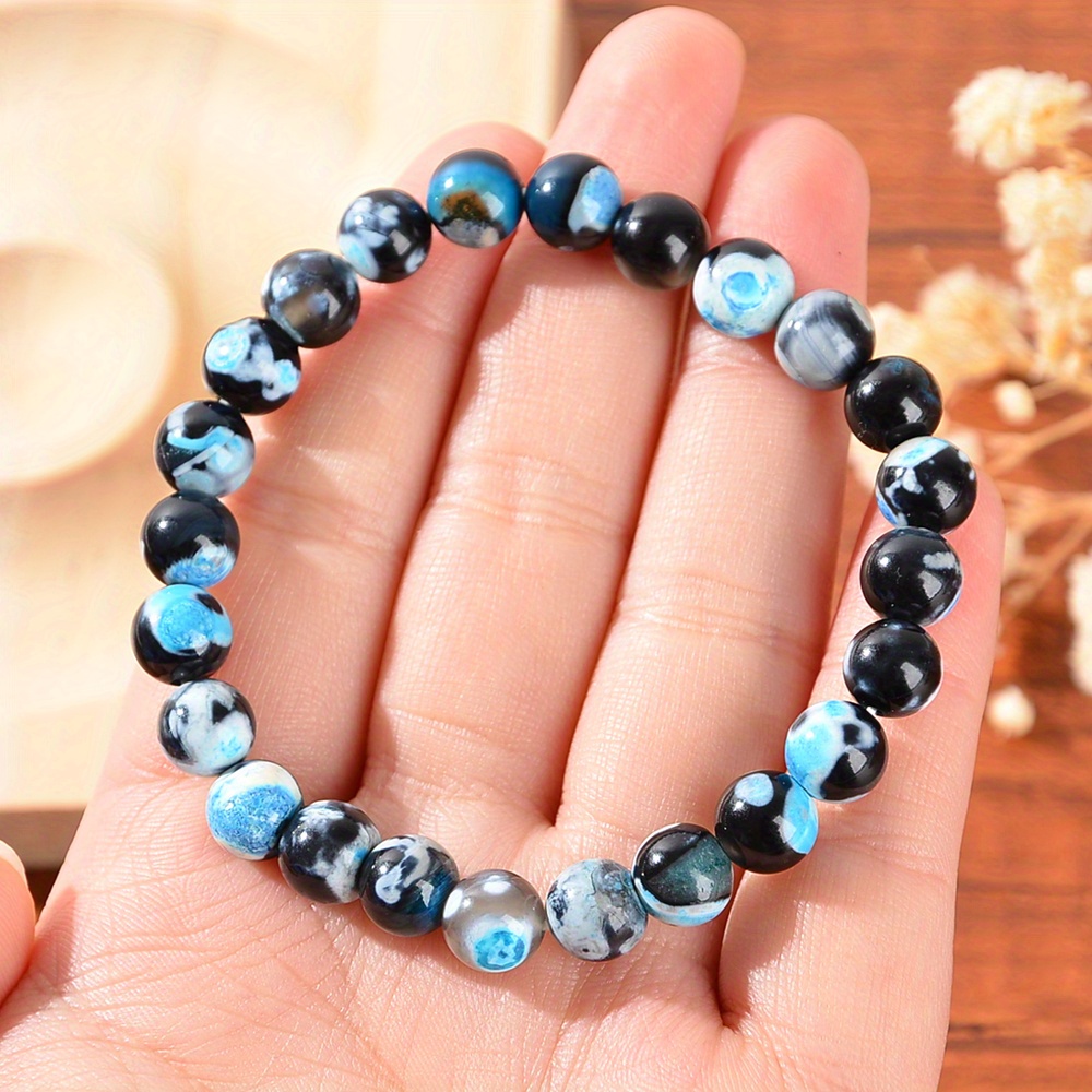 Handmade Natural Blue-fire Agate Bracelet, Casual & Special Occasions